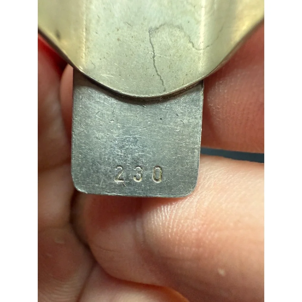 Jorgen Jensen Denmark Pewter‎ Ring 230 Blue Glass Modernist Scandinavian MCM